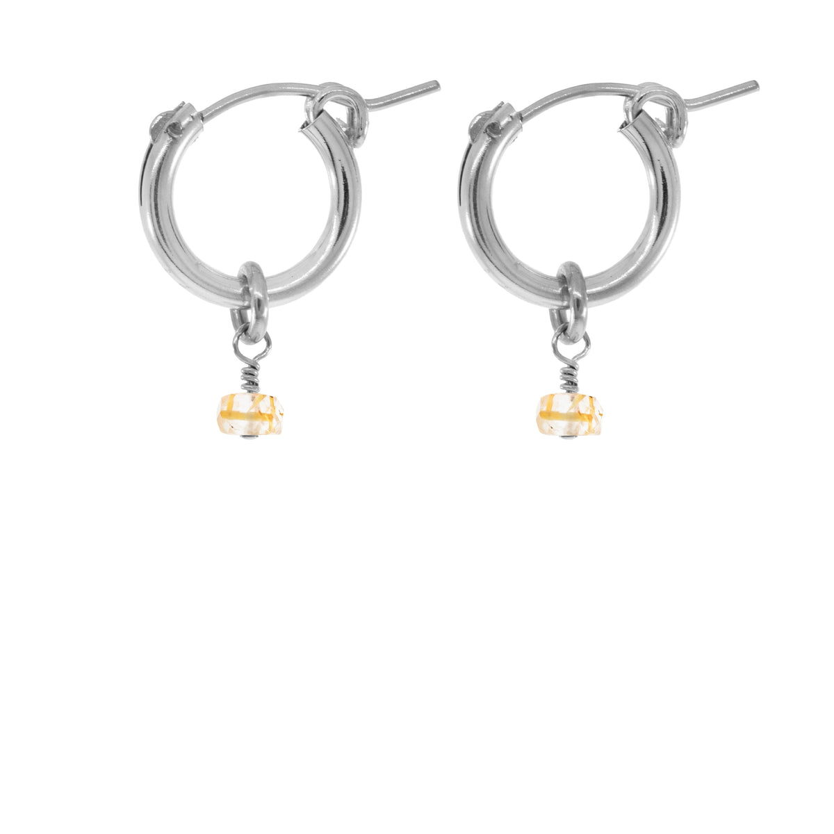 Mini Hoops with Rondelle Charms