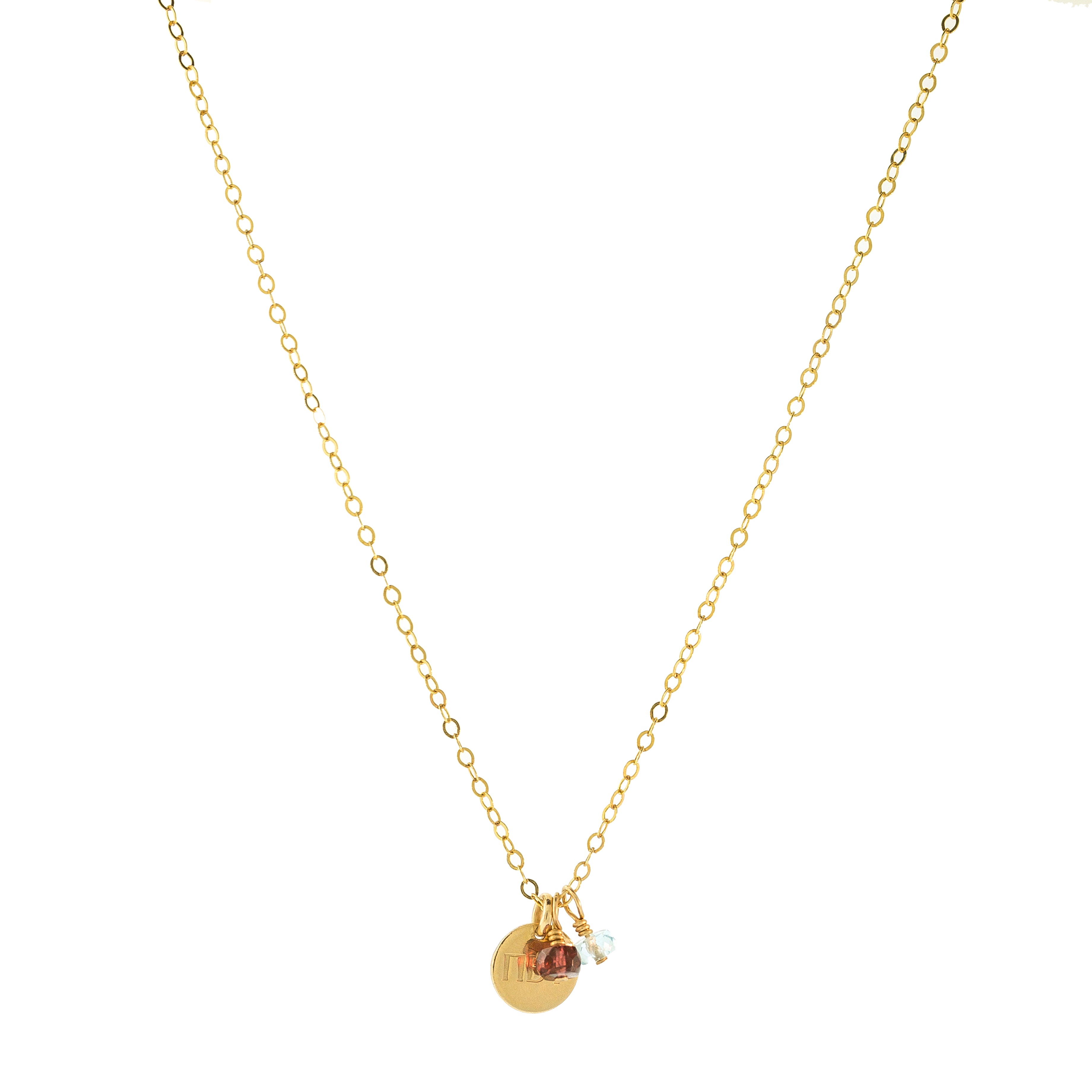 Sorority Charm Necklace — Pi Beta Phi — Add Gemstones