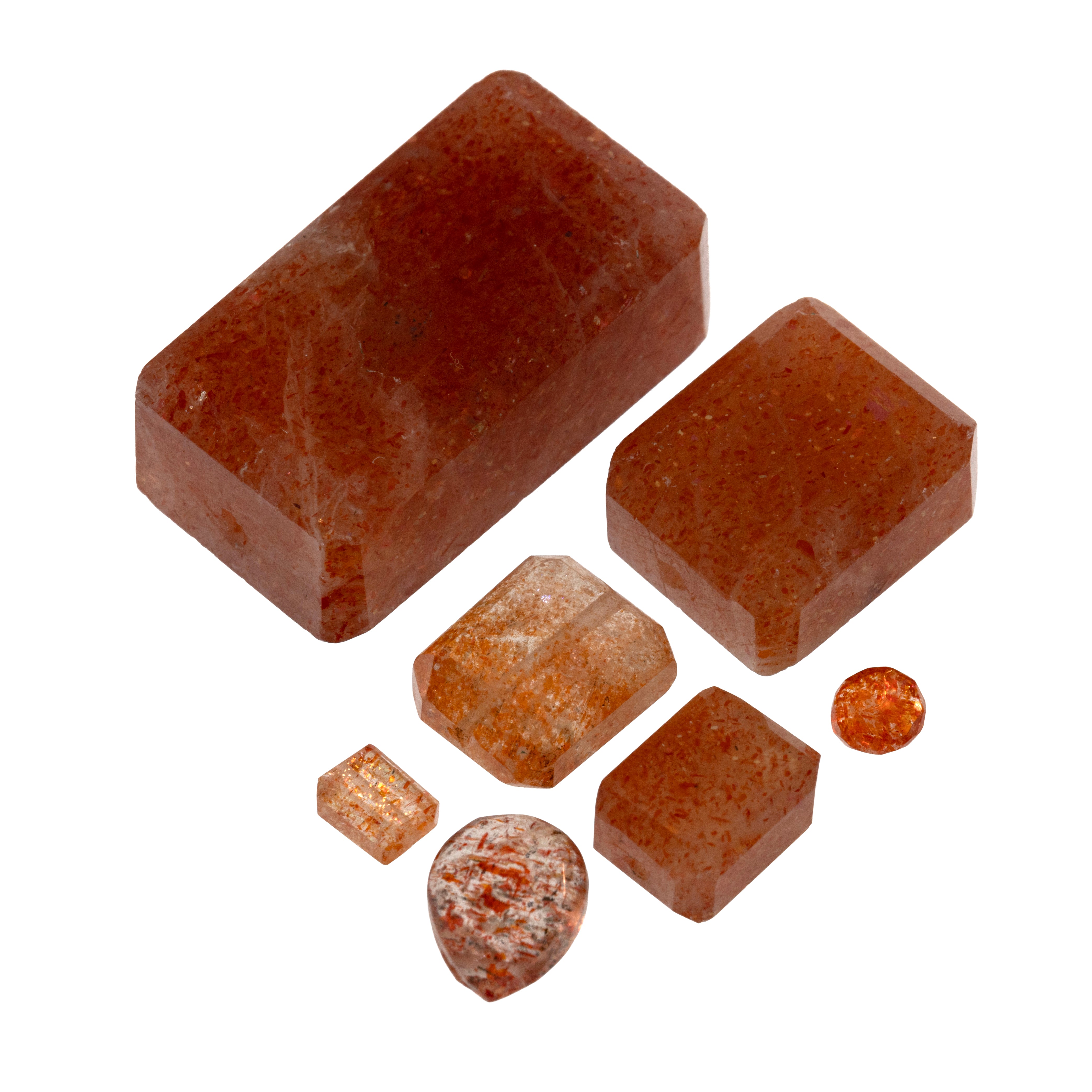 Sunstone gemstone cluster