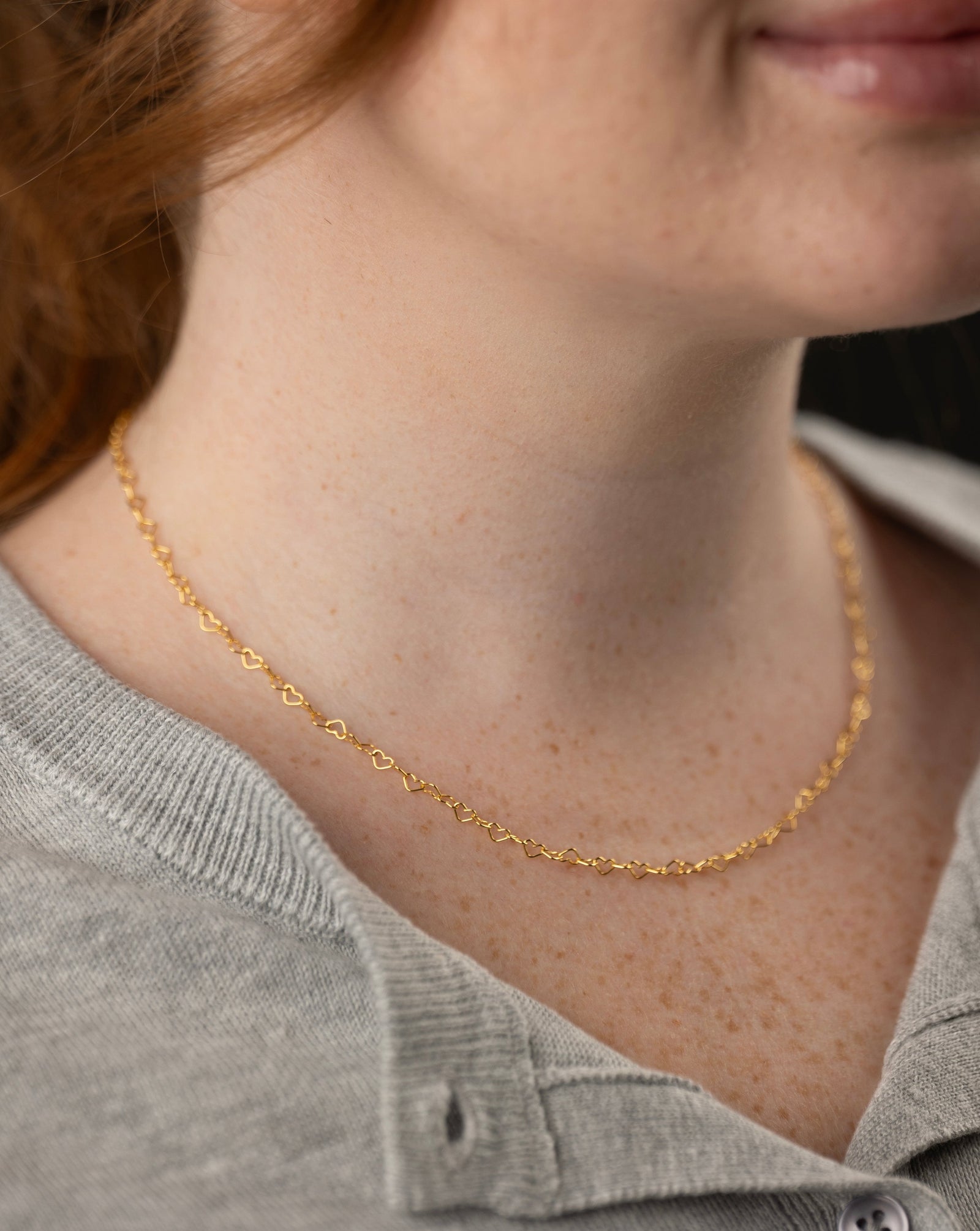 Tiny Heart Chain Necklace - Judith Bright Designer Jewelry