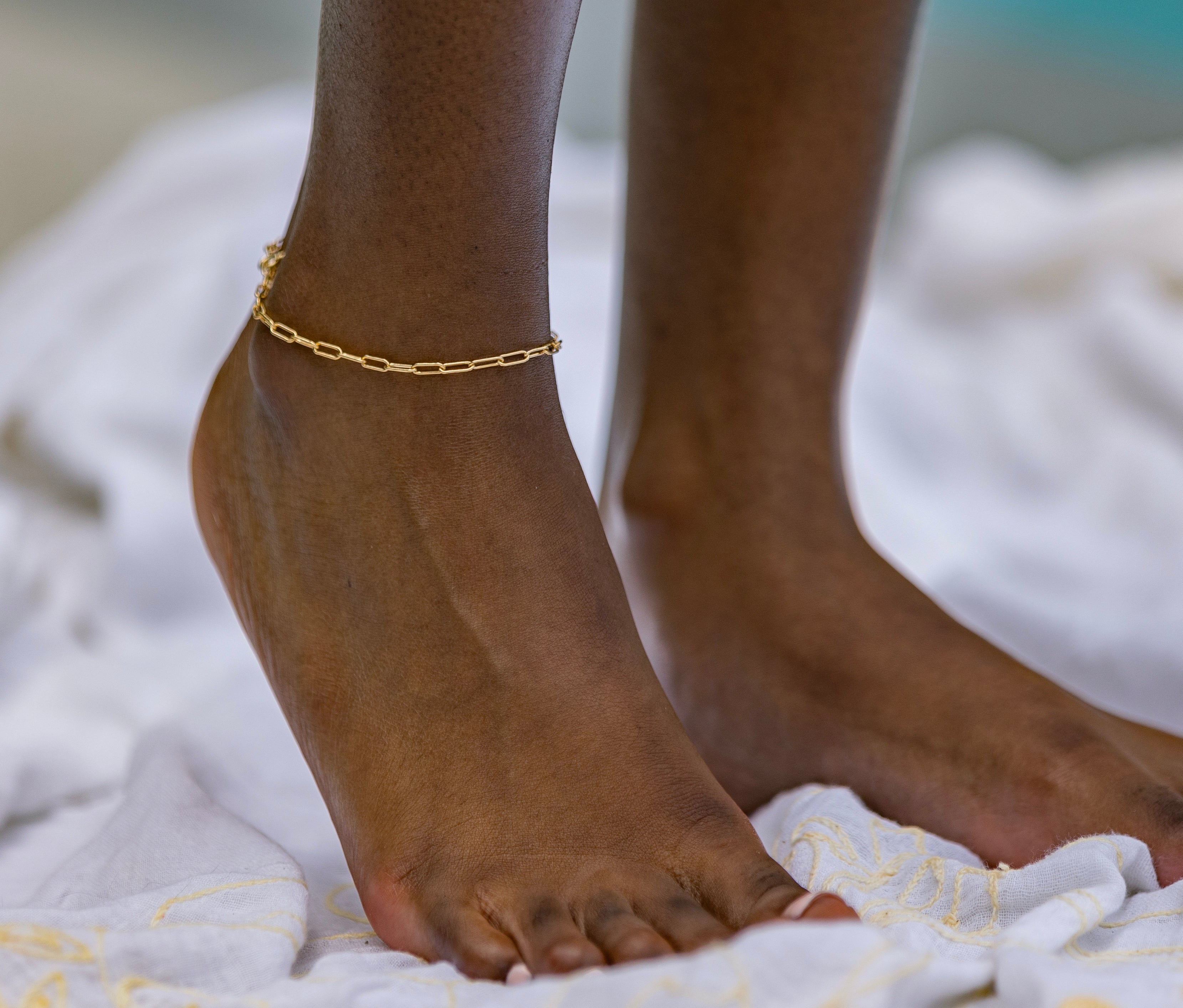 Small Paperclip Anklet