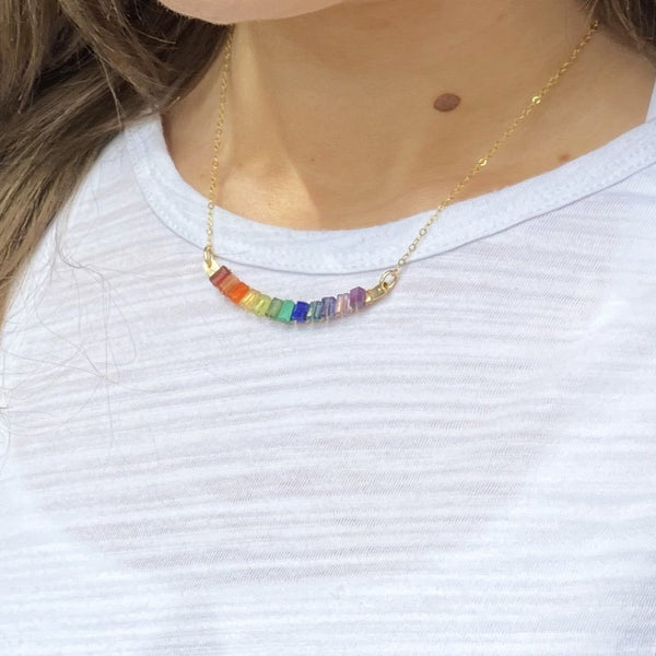 Rainbow Cleo Swing Necklace