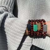 Rockstar Redwood Bead Bracelet