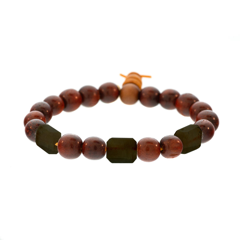 Raj Rock 3-Stone Redwood Bracelet