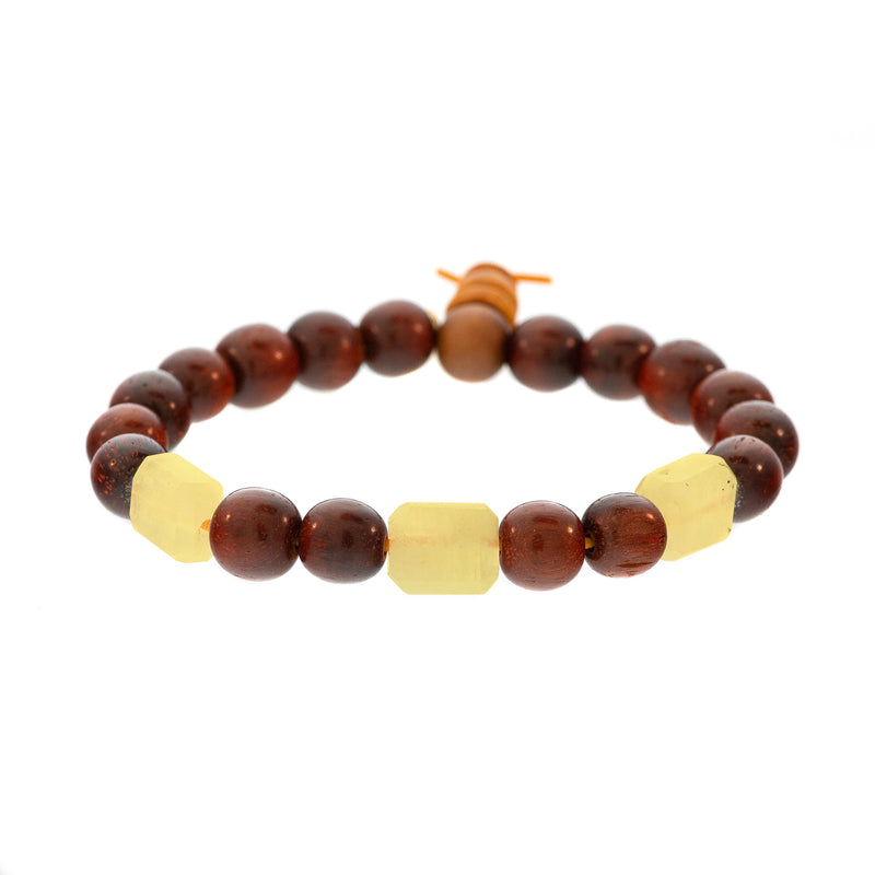 Raj Rock 3-Stone Redwood Bracelet