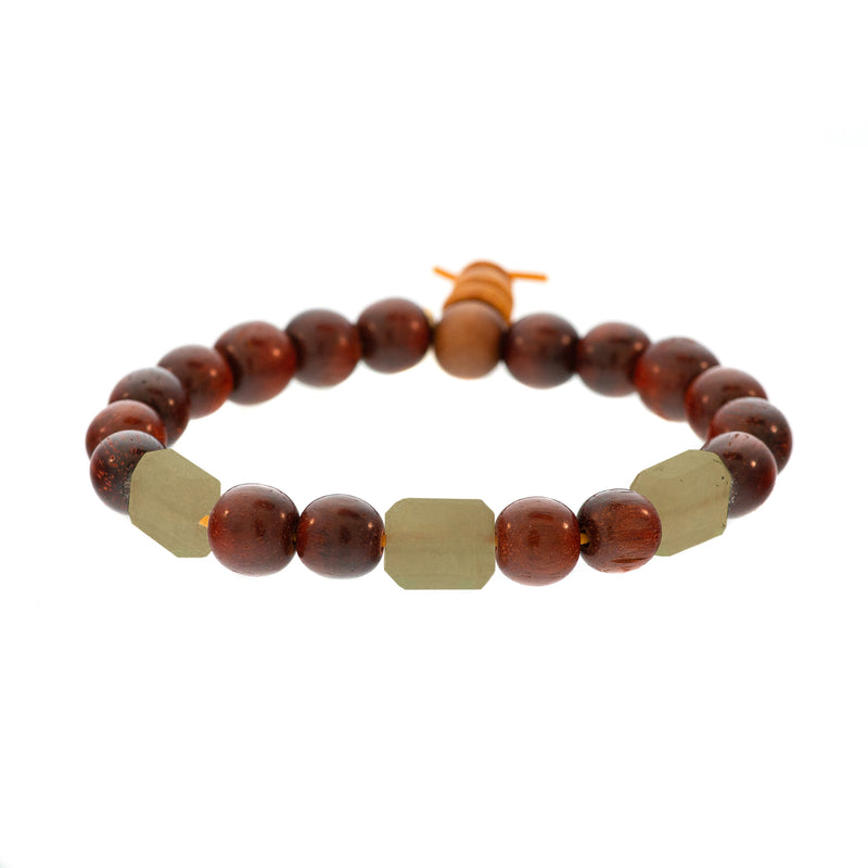 Raj Rock 3-Stone Redwood Bracelet