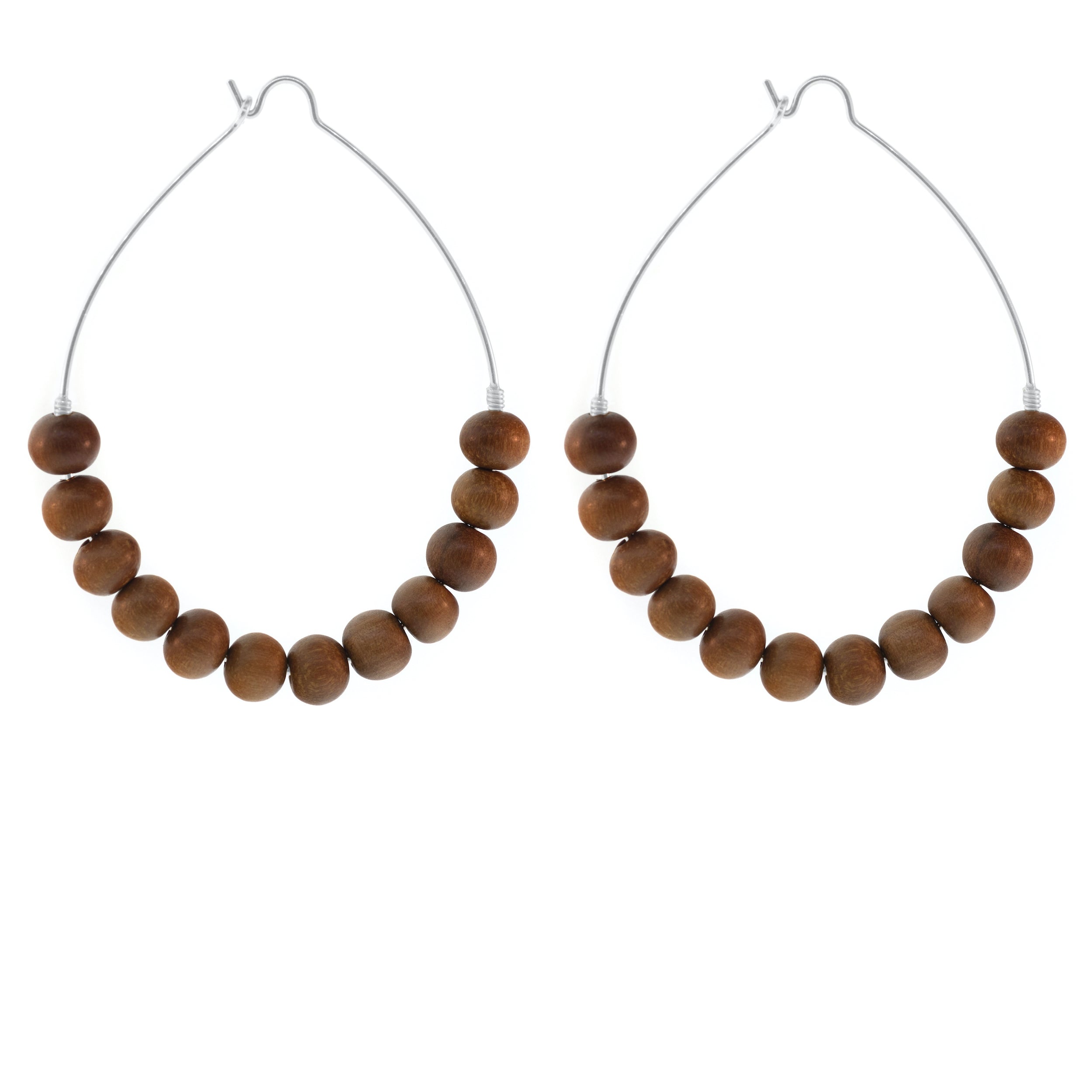 Teardrop Sandalwood Hoops