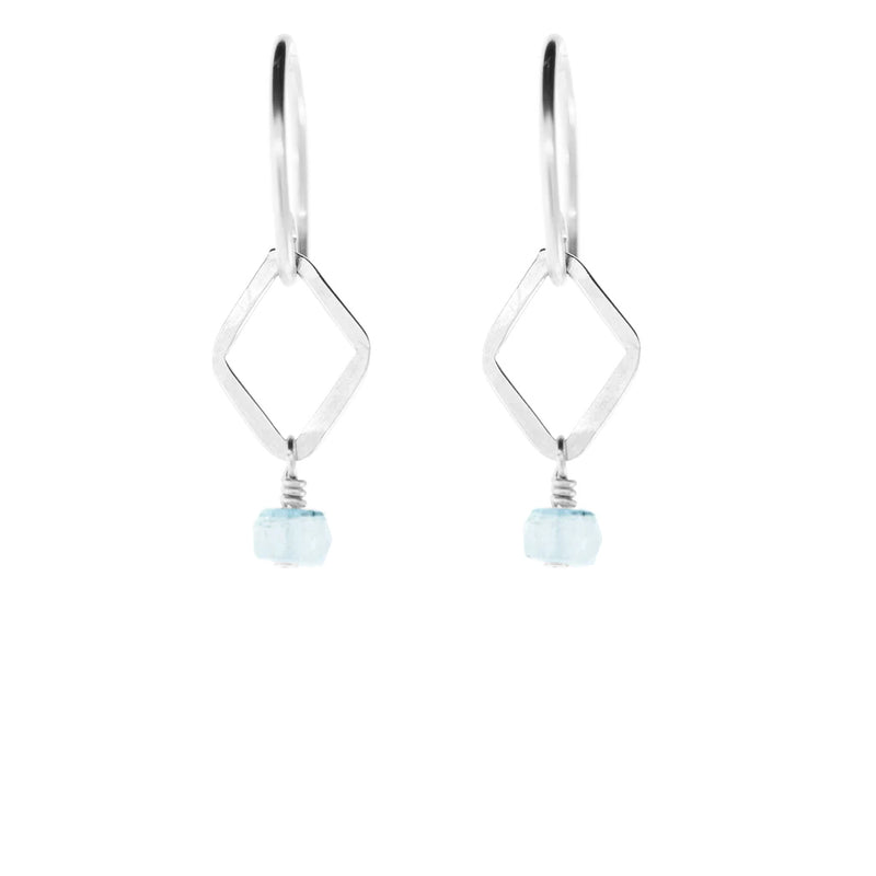 Sky Blue Topaz Silver Dainty Earrings | Rei of Light Jewelry | Spiritual Gemstone
