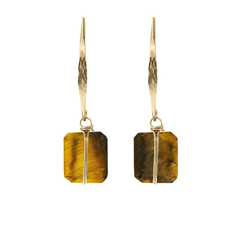 Lots O' Rock Hammered Wire Nugget Earrings
