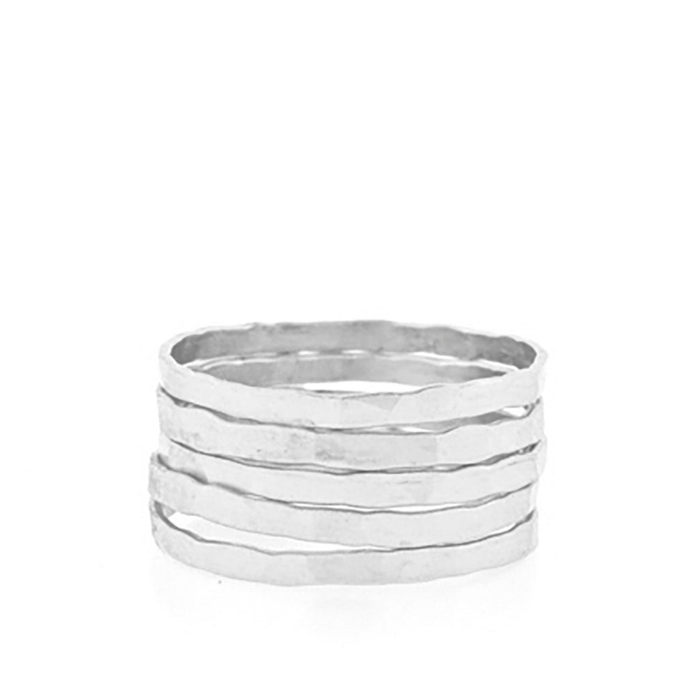 Set of 5 Hammered Bands - Judith Bright Designer Jewelry