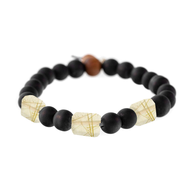 Raj Rock 3-Stone Shaligram Bracelet